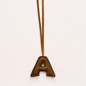(A) Alphabet Genuine Leather bag charm Handmade & Unique