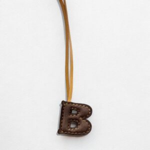 (B) Alphabet Genuine Leather bag charm Handmade & Unique
