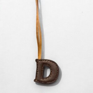 (D) Alphabet Genuine Leather bag charm Handmade & Unique