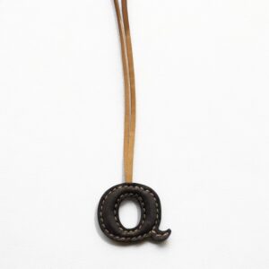 Q Alphabet Genuine Leather bag charm Handmade & Unique