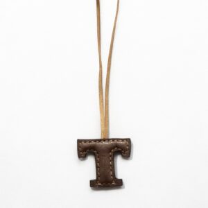 T Alphabet Genuine Leather bag charm Handmade & Unique