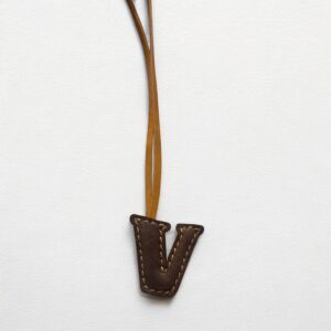 V Alphabet Genuine Leather bag charm Handmade & Unique