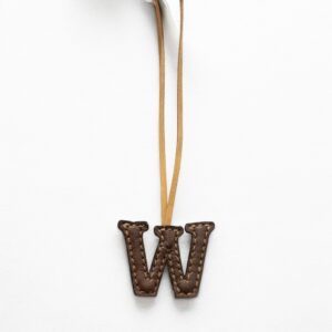 W Alphabet Genuine Leather bag charm Handmade & Unique
